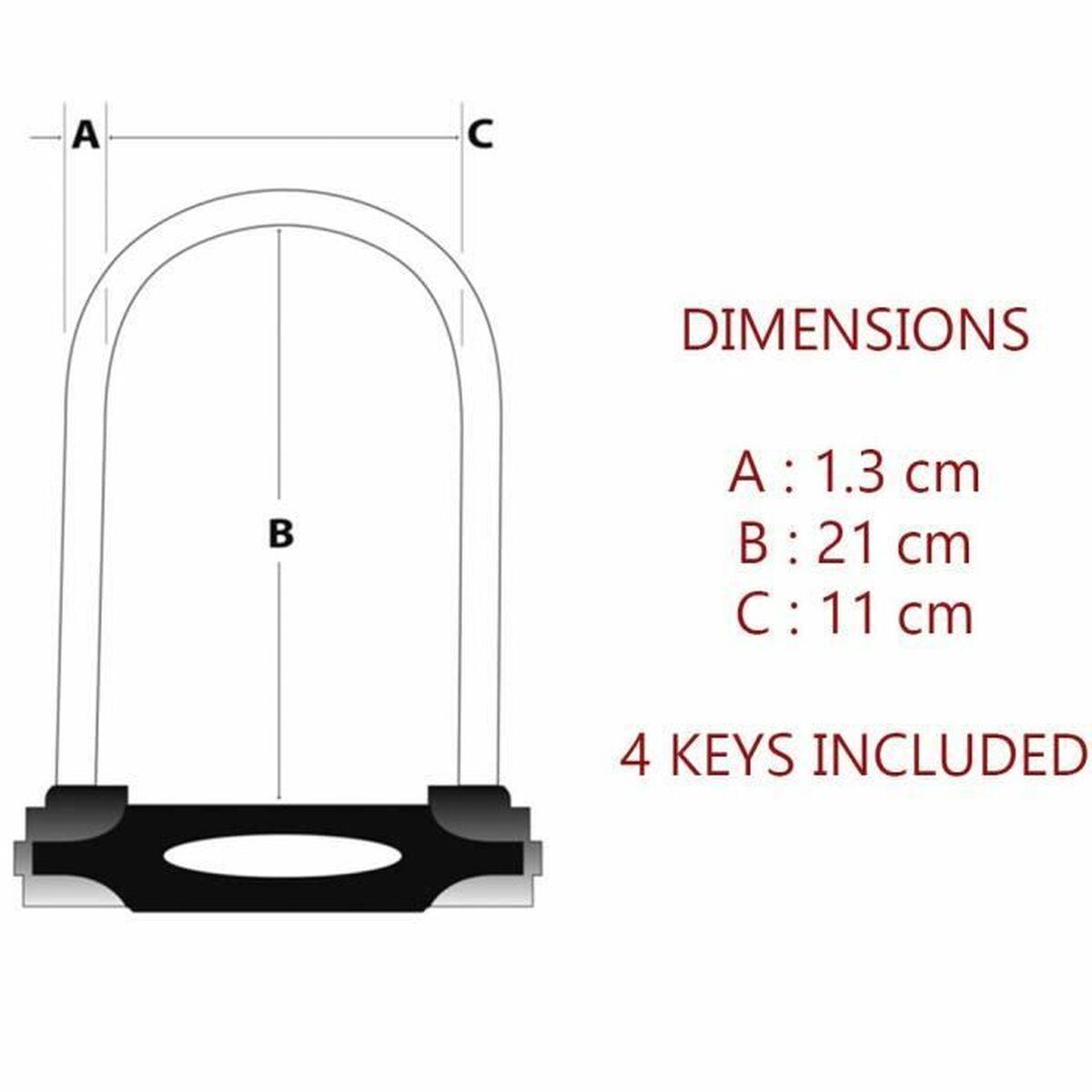 Lucchetto con chiave Master Lock Rosso